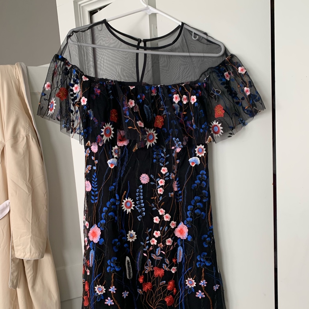 Embroidered Gianni Bino Black Dress